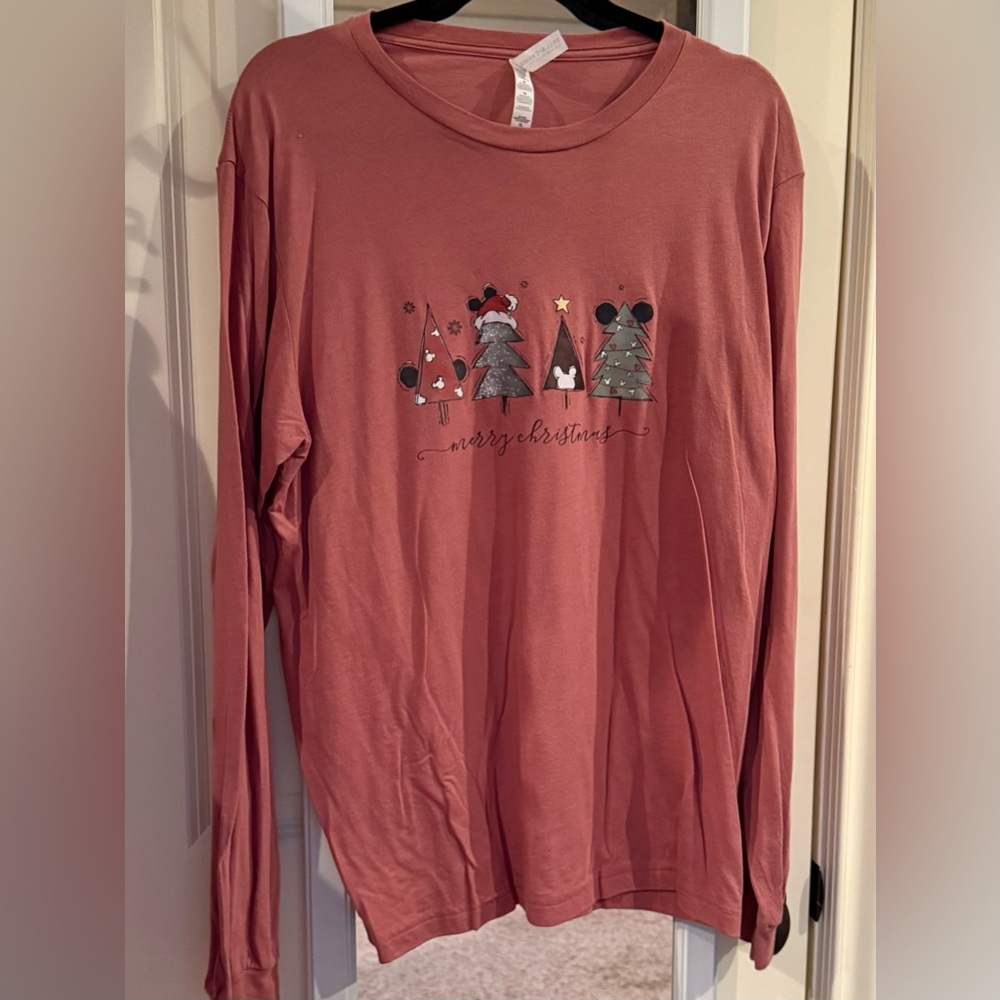 ✨ Disney Mickey Christmas Trees Long Sleeve Shirt – XL ✨